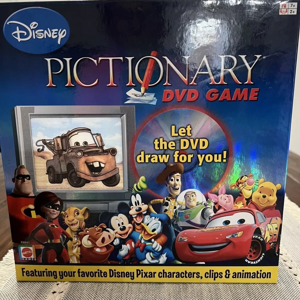 DISNEY Pixar Pictionary DVD Game Mattel Board Game 2007